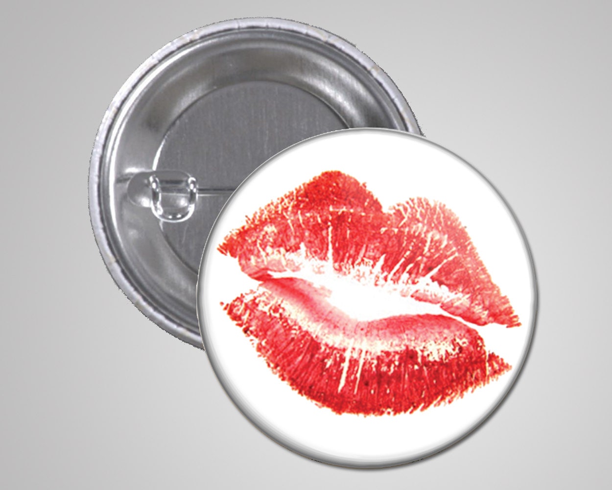 Lips Lipstick Kiss Funny Pin Button Pinback Picture