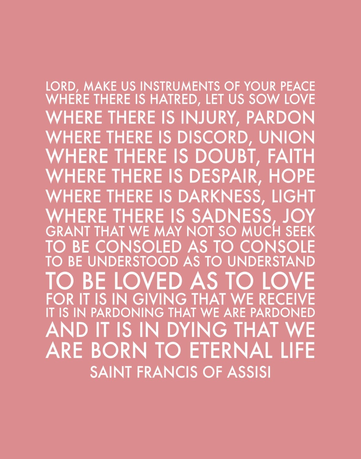 Printable St. Francis of Assisi's Prayer Print in Dusty
