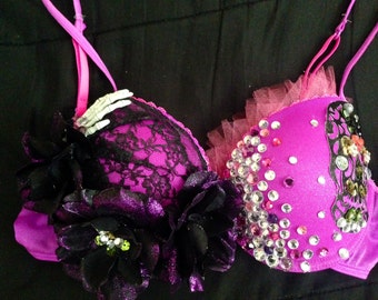 Dios de los Muertos Rave Bra, Sugar skull, EDC Bra, Rave Bra, EDC Wear ...