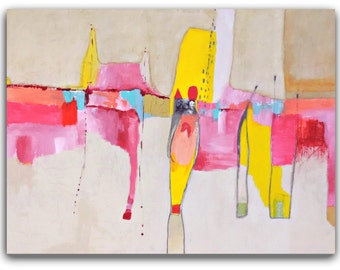 VERY Large Abstract Painting,Colorful Abstract Wall Art, Collage Art, Original Painting by Christina Romeo "Clarity"