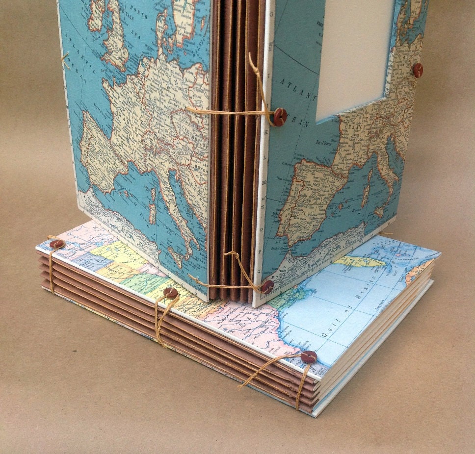 large travel journal with maps