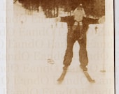 Fantastic Vintage Photo 1930s Ski Slope Skier Skiing - Playing in the Snow