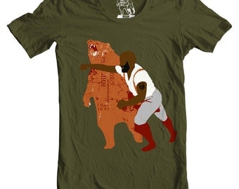 man punching bear t shirt