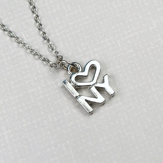 I heart Love New York Necklace charm small by chrysdesignsjewelry