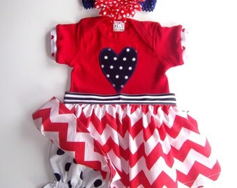Little Miss America - Happy 4th of July! -Sweet 3 Piece Outfit - Romper ...