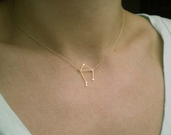 Libra Constellation Necklace, Zodiac Constellation, Zodiac Necklace, Astrology, Stars