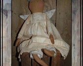 Primitive Folk Art Angel cloth wings country chic Victorian Shabby rag doll HAFAIR OFG