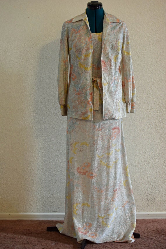 Garden Party Disco Dress? Vintage, Sparkly Dress and Jacket, Size 6