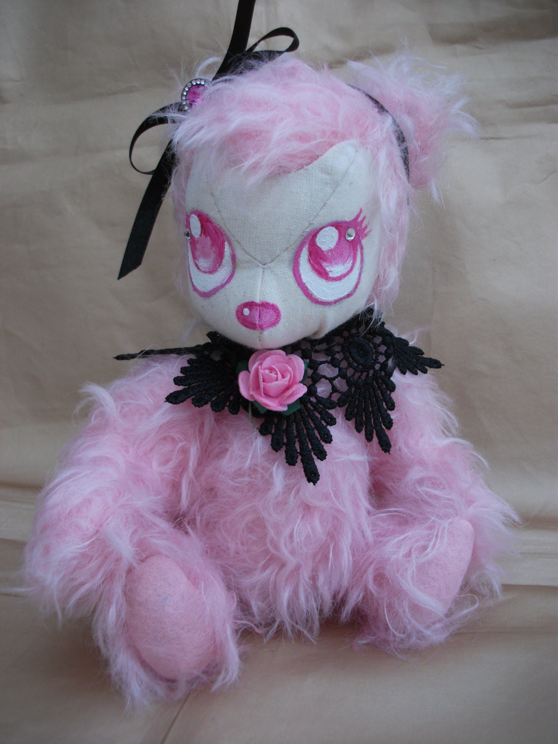 pink mohair bear