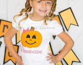 Girls Halloween Pumpkin Shirt, Girls Jack-o-latern shirt Embroidered Applique Shirt or Bodysuit Il_170x135