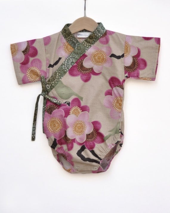 Baby Kimono Bodysuit Romper SPRING SAKURA 0 through 24