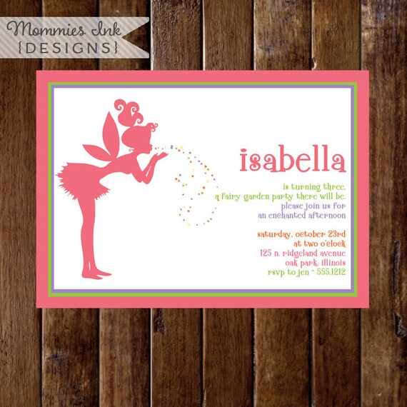 Fairy Garden Birthday Party Invitation - PRINTABLE INVITATION DESIGN Il_570xn