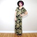90s Black and Gold Floral Sheer Tshirt Maxi Dress (L/XL)
