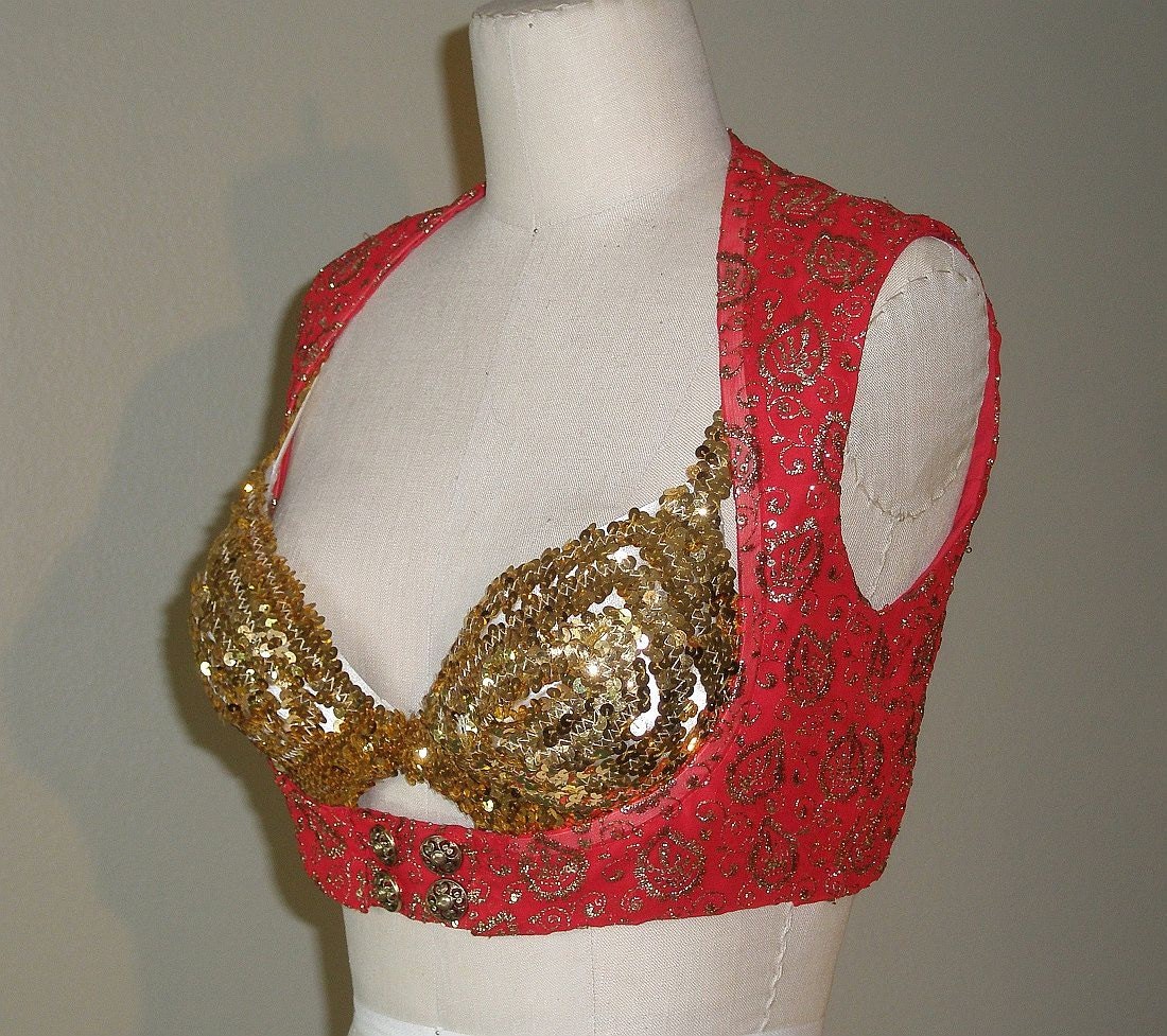 Turkish Vest Under Bust Belly Dance Vest Gypsy Vest Sequin