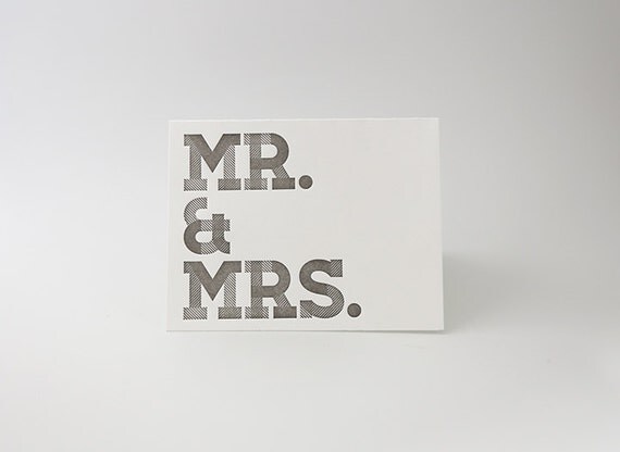 Letterpress Card Individual Mr And Mrs Card