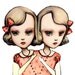 Last in Stock - You Are So Special - The Conjoined Twins -Fully assembled articulated paper doll by Mab Graves