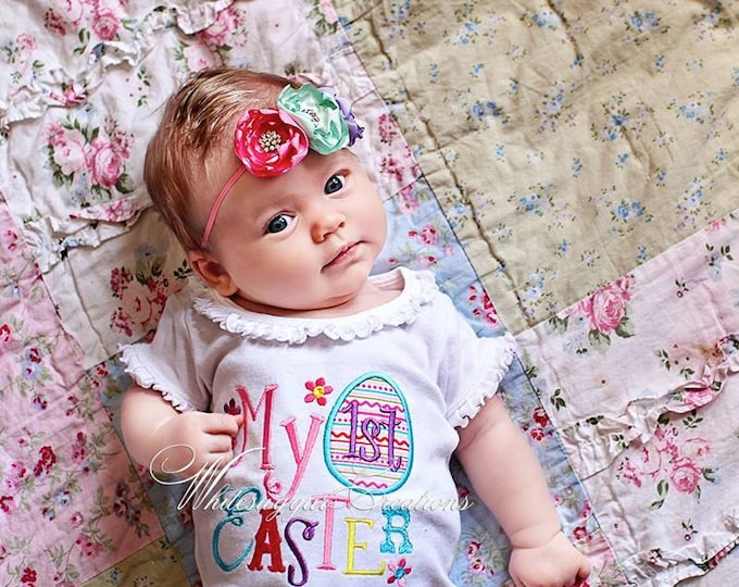 My First Easter Embroidered Shirt for Girls 2 - Personalized Shirt - Custom Easter Bodysuits for Baby Girls