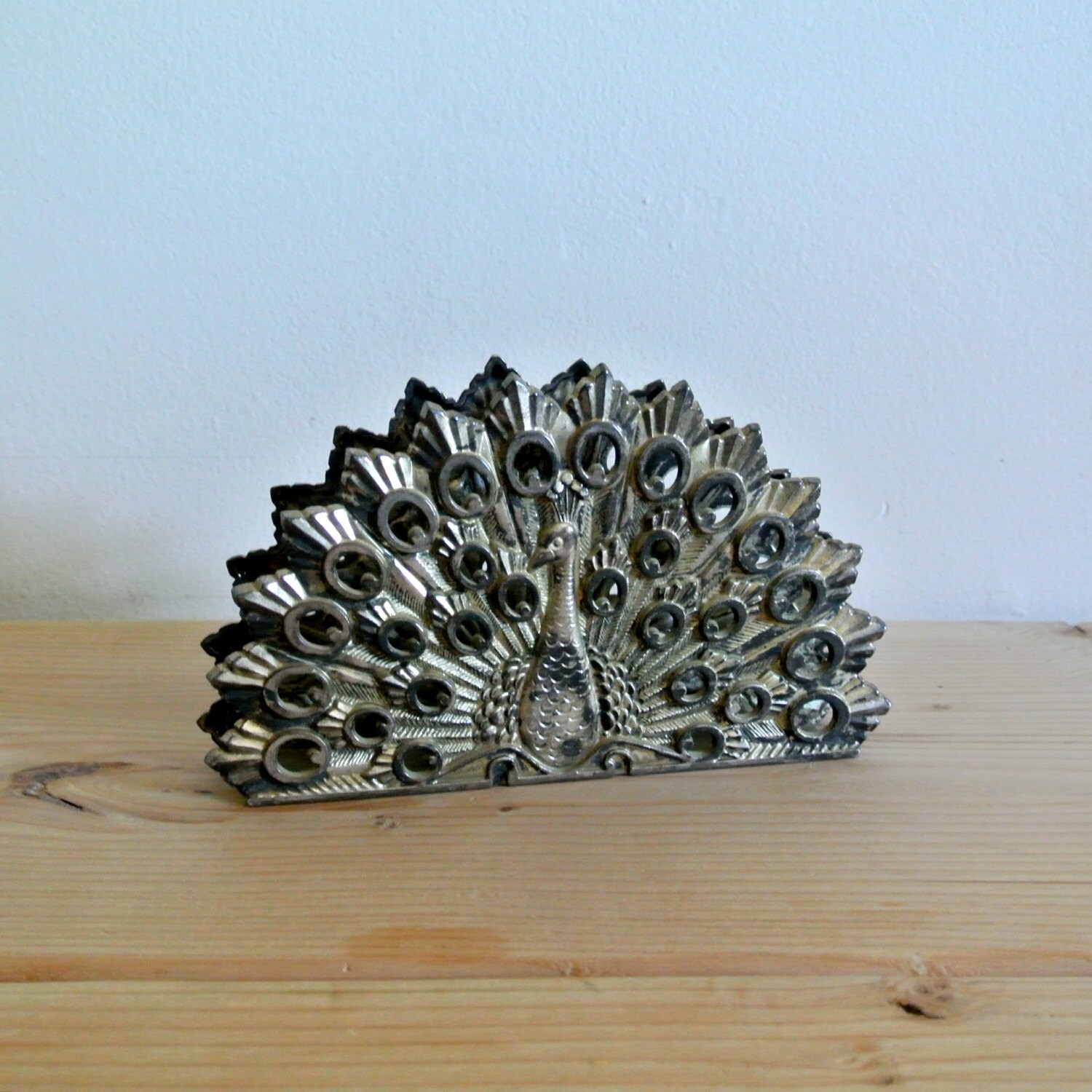 CLEARANCE SALE Vintage Silver Napkin Holder by awildtonic