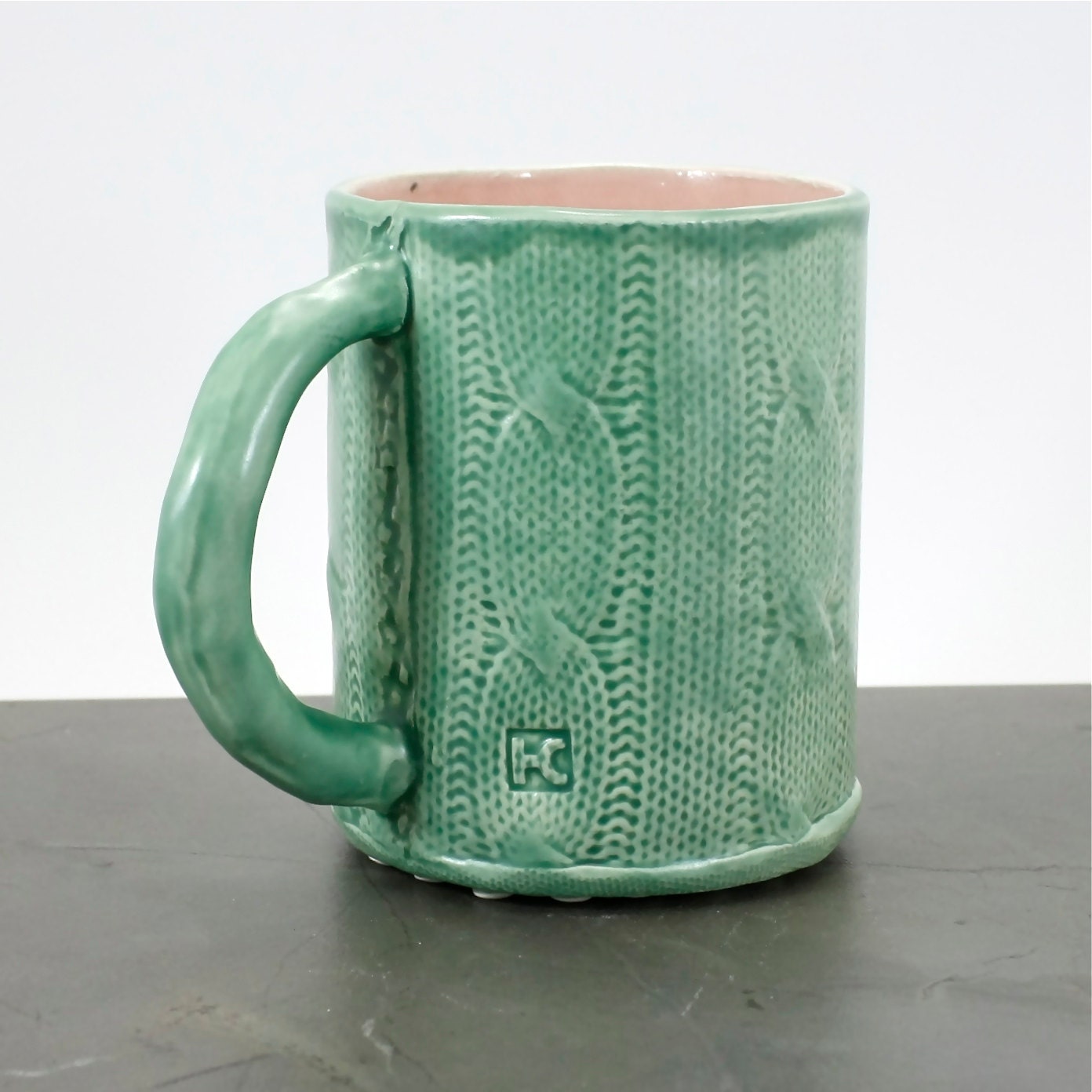 Sweater Mug cable knit handbuilt coffee mug tea by hadleyclay