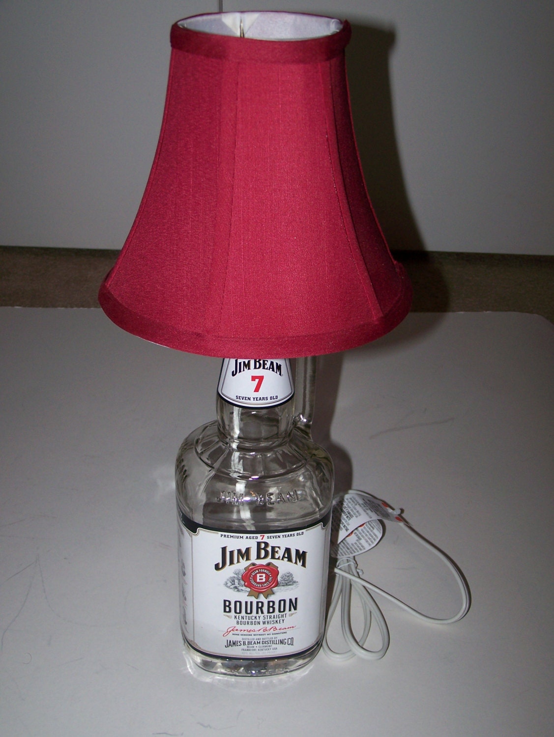 Large Jim Beam Whiskey Bottle Lamp