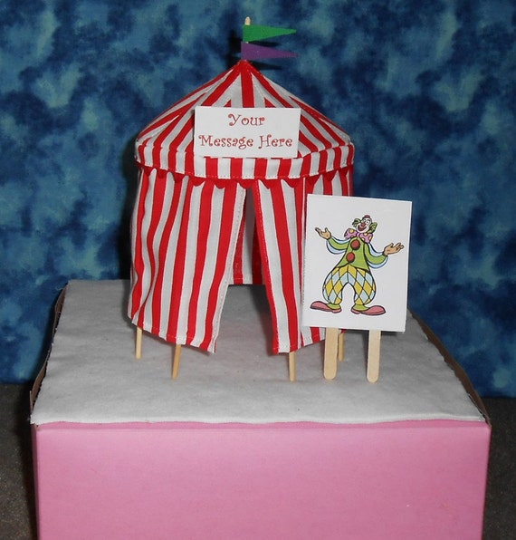  Circus Tent Cake Topper  or Table Decoration by 