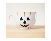 Halloween Mug Halloween Kitchen Decor Fall Decor Autumn  Hand Painted Ceramic Coffee Mug Minimal Modern