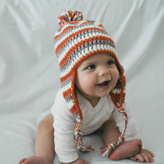 pom etsy pom wonderful Boy Months, Beanie Baby Cap, 6 Crochet, 12 Pom 3 Pom, EarFlap, Knit,