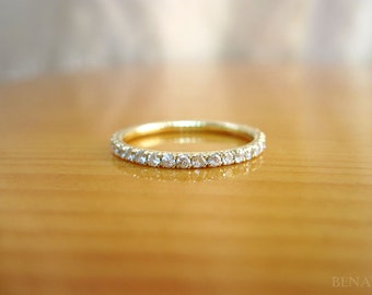 Gold diamond eternity rings