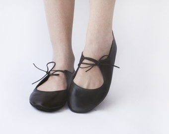 Night - Black Handmade ballet flats - CUSTOM FIT