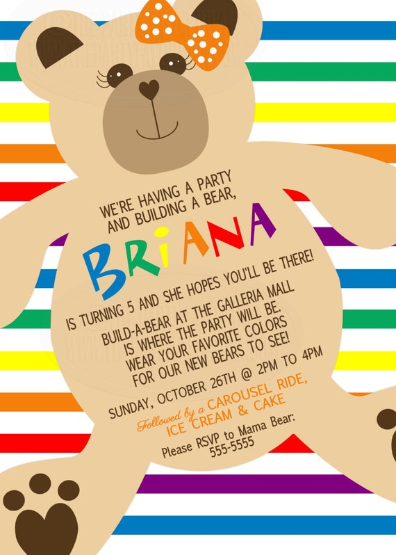 Build A Bear Birthday Invitations 8