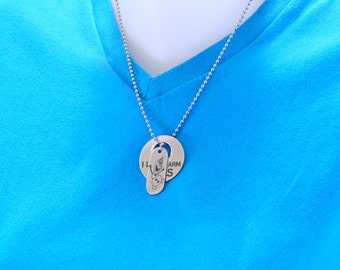 Personalized Frozen Olaf Necklace Snowman Hugs