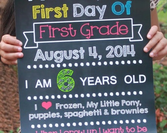 Chalkboard School Sign First Day of School SALE Girl DIGITAL JPEG file
