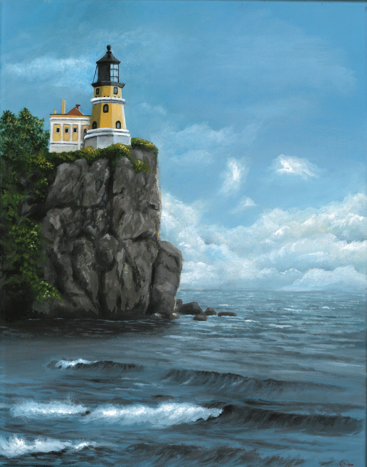 Split Rock Lighthouse Minnesota Painting Print to fit 11x14