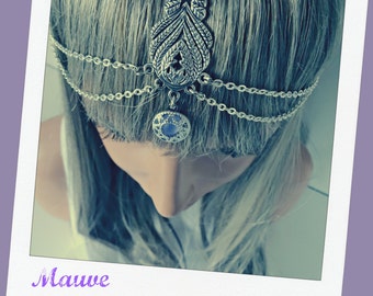 Weddings Bridal Headpiece Wedding Headpiece Bridesmaid Accessory Formal Accessory Head Jewelry Headpiece Chain Headpiece Headdress Mauve