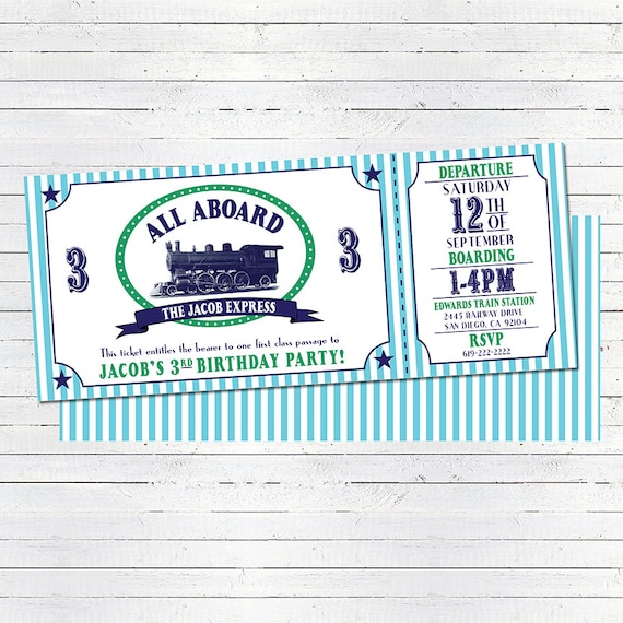 Train Birthday Invitation Printable by TangerinePaperShoppe