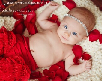 Baby Christening Headband Baby Rhinestone Headband Baby Baptism Headband Baby Crystal Headband Baby Flower Girl Headband Newborn Photo Prop
