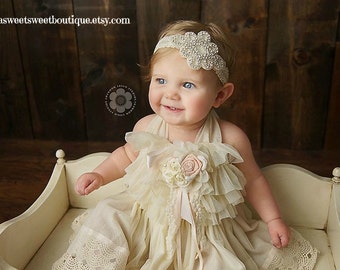 Baby Flower Girl Headband Wedding Headband Baby Girl Headbands Baby Headbands Lace Headbands Rhinestone Baby Headbands Newborn Headbands