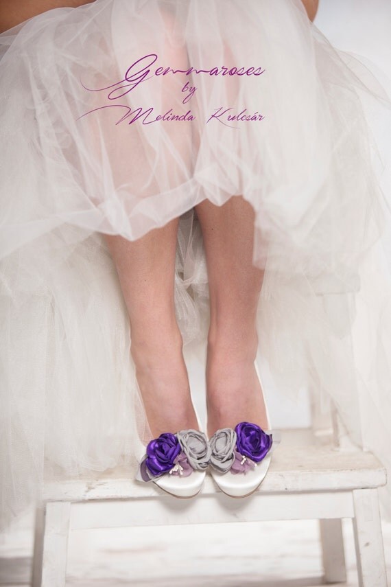 Items similar to Purple and Gray Shoe Clips on Etsy