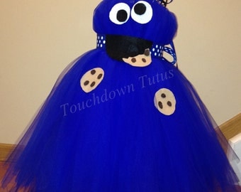 Cookie monster costume tutu dress