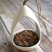Ceramic Birdfeeder with Birdseed - Gift for Nature Lovers, Birders - Bird Feeder - Midcentury Style- Mid Mod Decor- Mod Bird Feeder