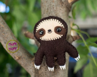 3.5 inch Felt Sloth - Pocket Plush toy