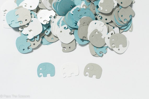 Baby Shower Decoration Elephant Confetti Blue Gray Il_570xn
