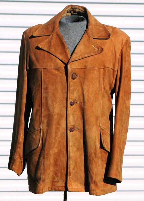 44 Mens Vintage Suede Jacket with Zip Out Lining by OLearStudios