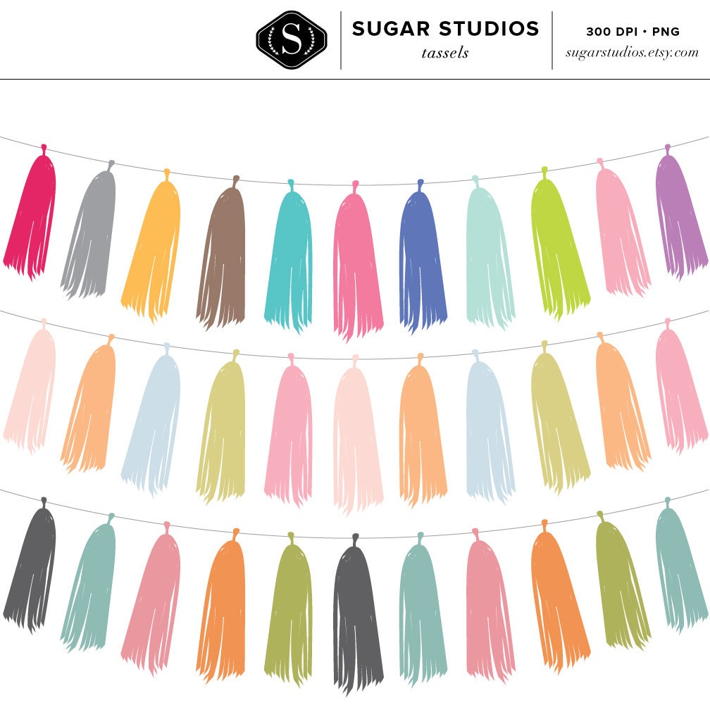 Tassel Garland Digital Clipart 3 Pieces for Personal