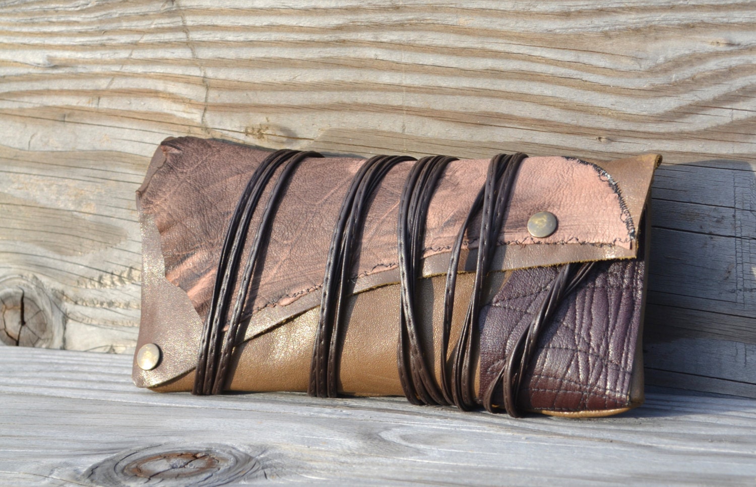 Upcycled Leather Clutch Leather Purse Clutch Small Leather