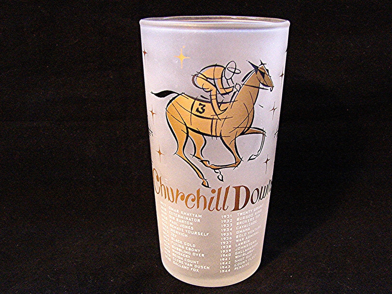 1950s Kentucky Derby Glass 1957 Kentucky Derby Glass Mint