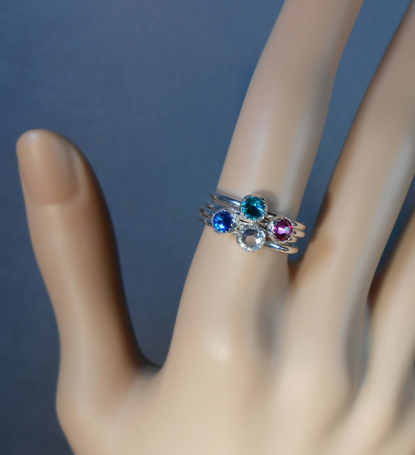 swarovski crystal birthstone rings