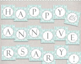 Instant Download 25th Anniversary Banner - printable PDF