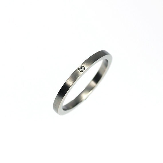 Thin Diamond wedding band, white gold wedding ring, diamond ring ...