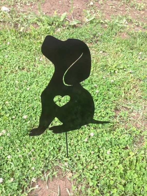 Puppy Dog Garden Metal Stake Metal Garden Art Pet Memorial